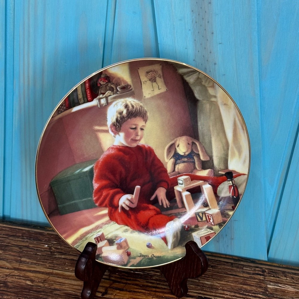 Hamilton Collection Quiet Moments of Childhood “Daniel’s Morning Playtime” Plate